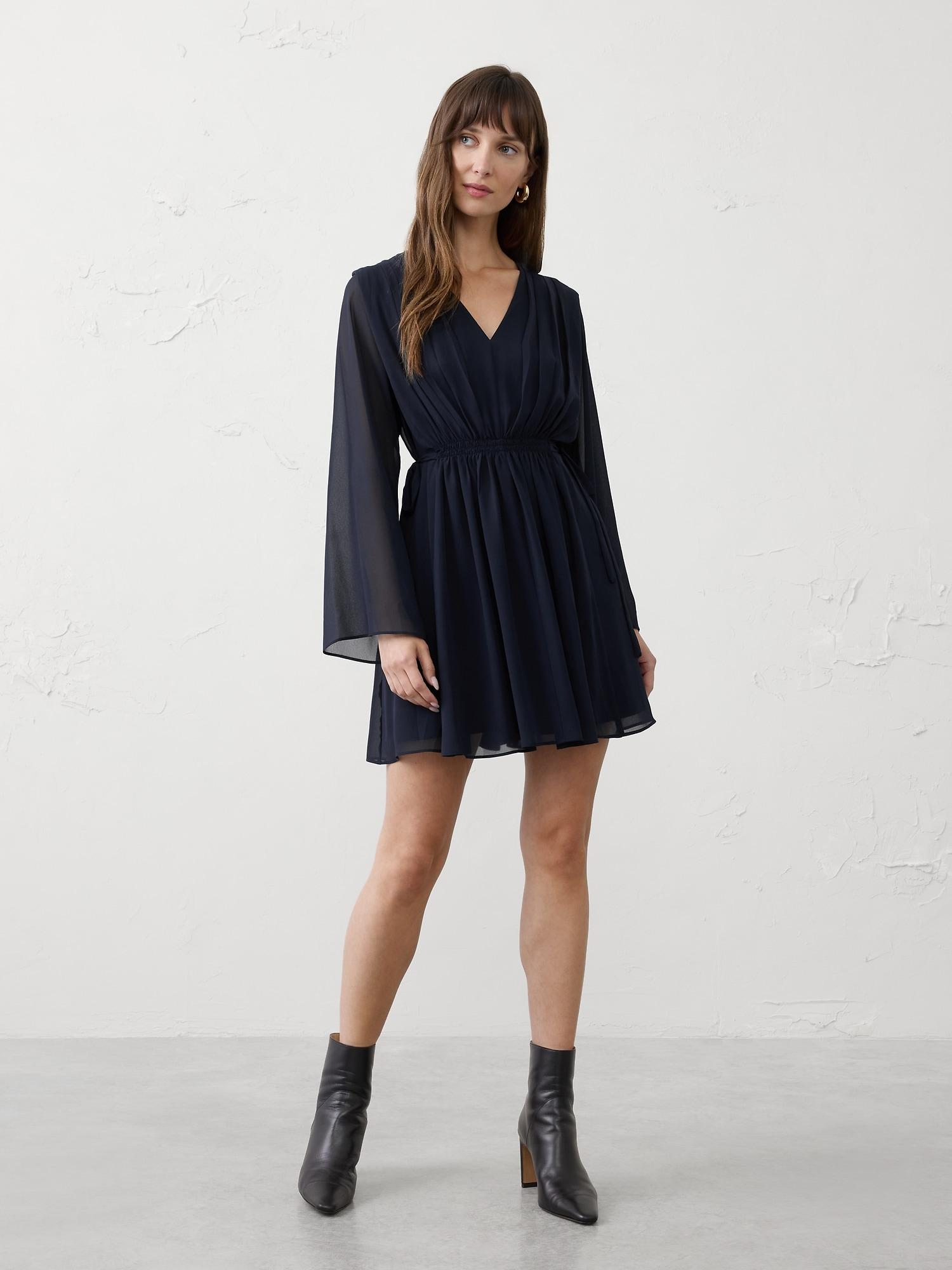 chiffon side-tie mini dress