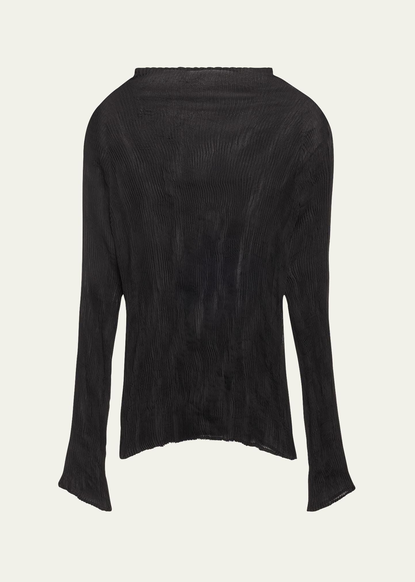 chiffon twist bk wt 46 high-neck top