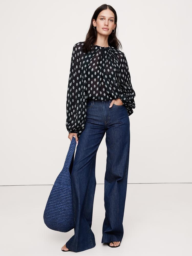 chiffon twist-neck top