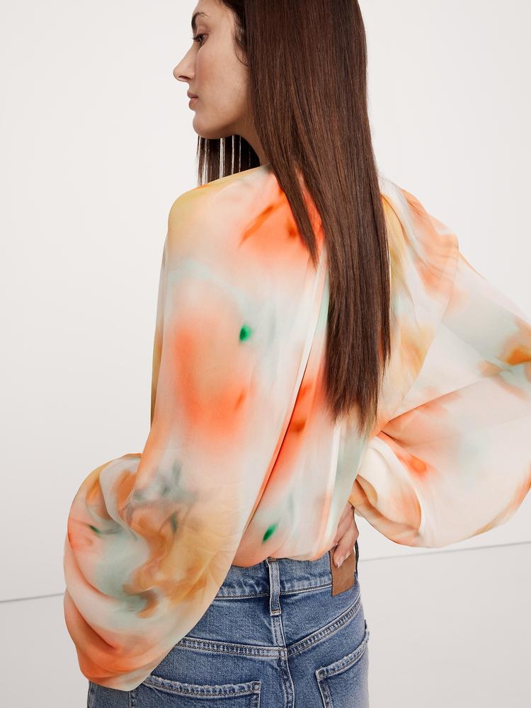 chiffon twist-neck top