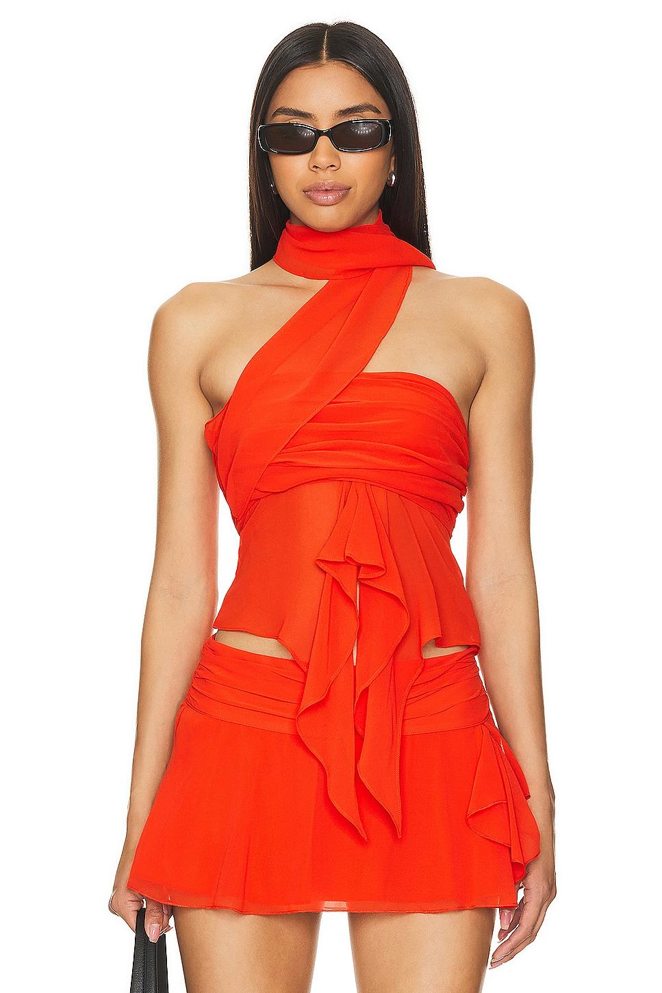 chiffon wrap around top