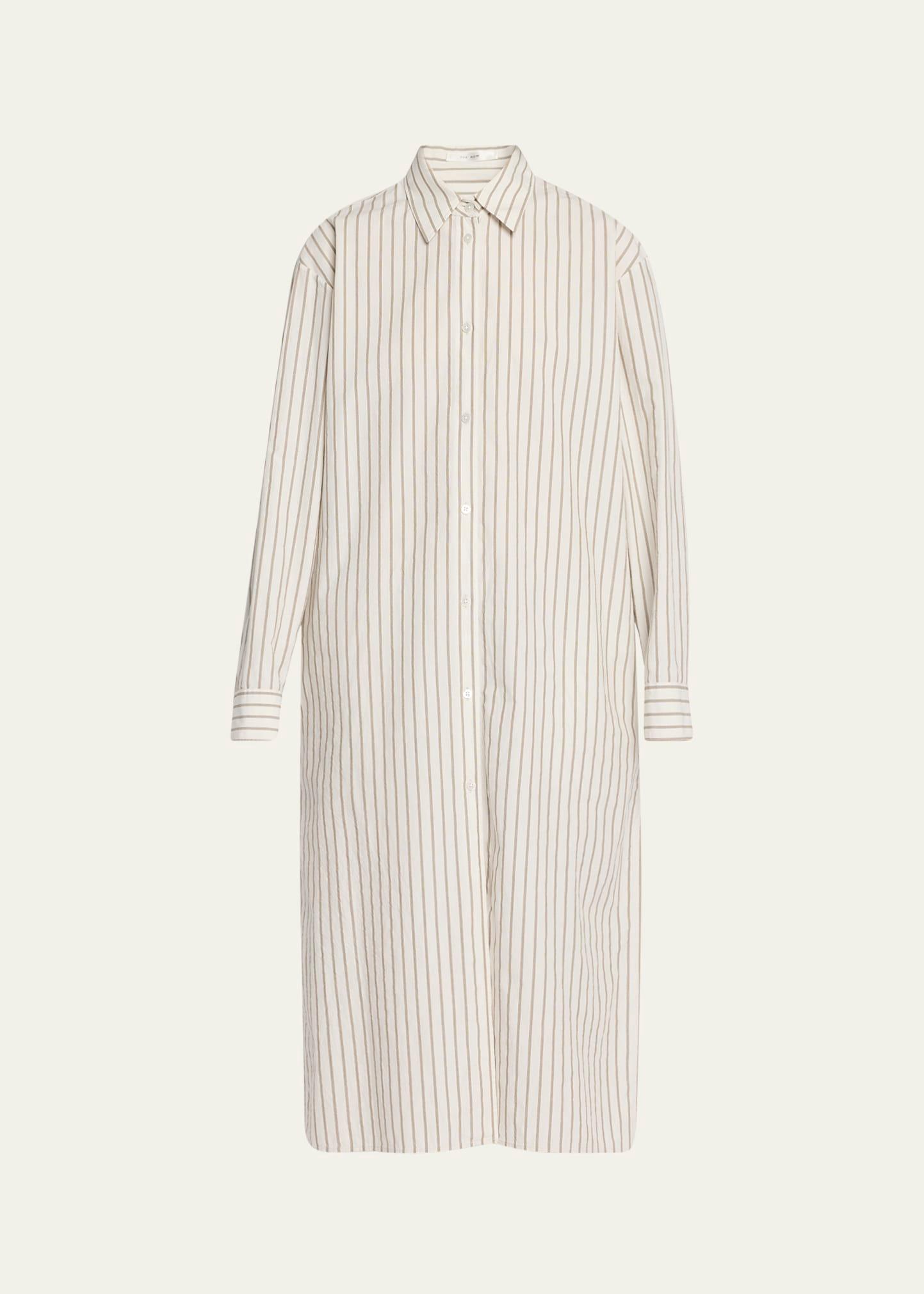 chihiro striped midi shirtdress
