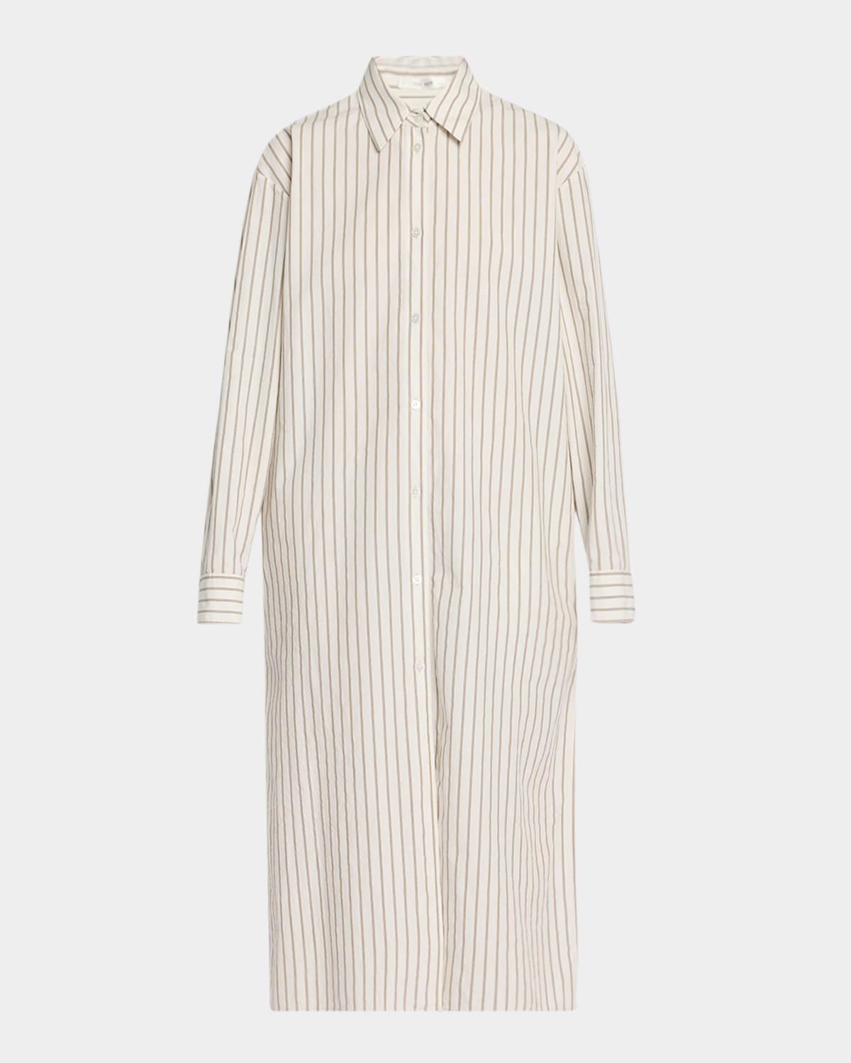 chihiro striped midi shirtdress