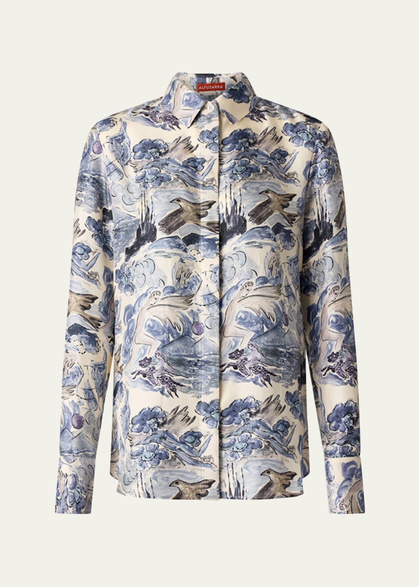 chika printed button down top