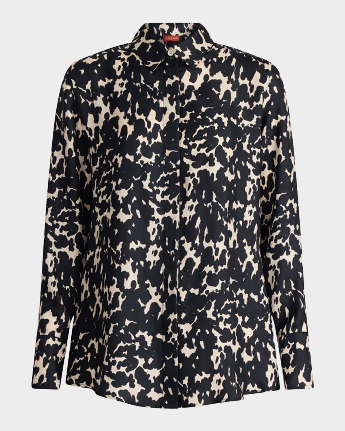 chika spotted button-down top