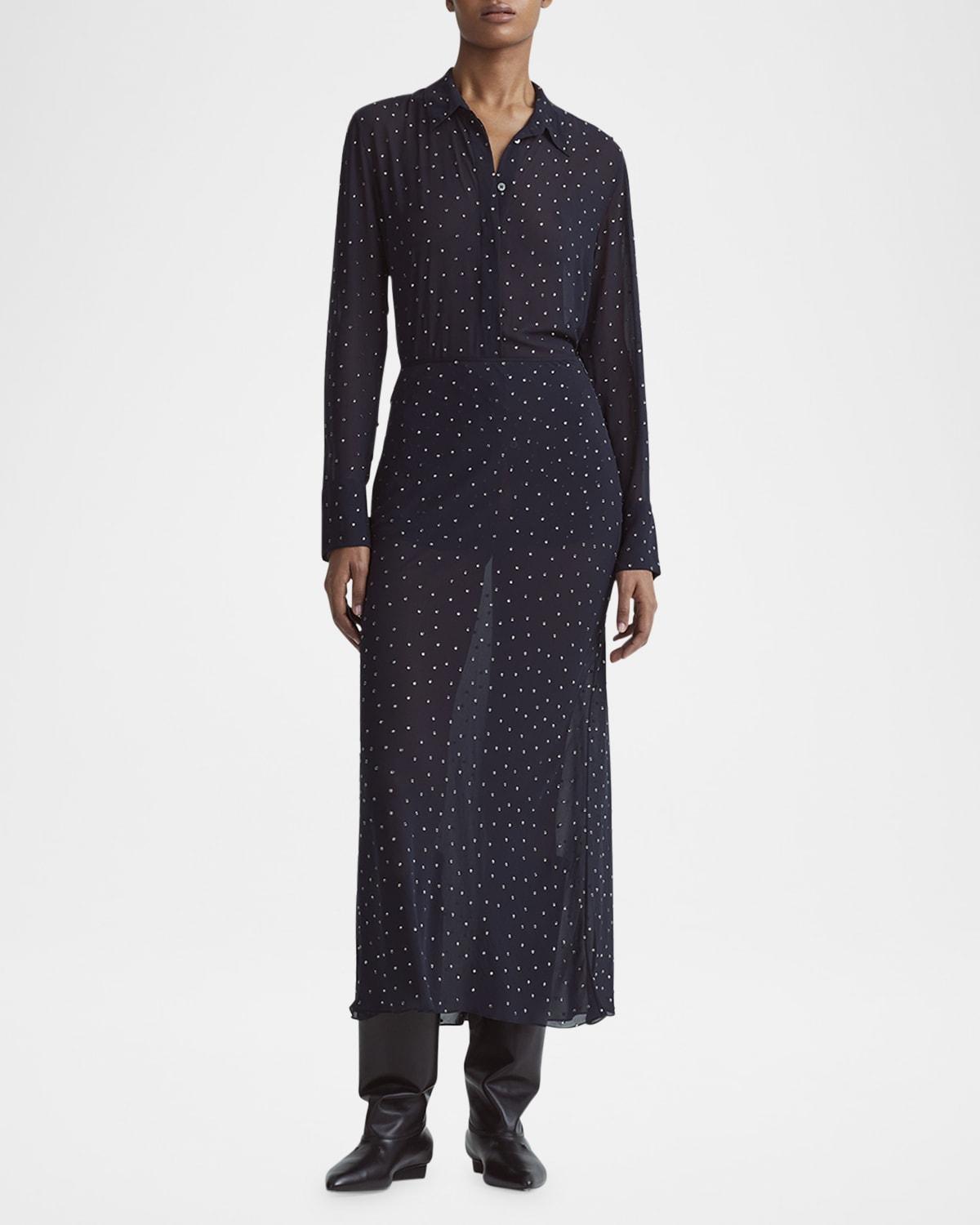 chika strass button-down top