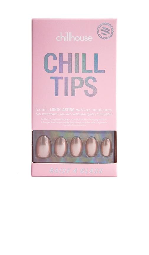 chillhouse raise a glass short round chill tips press-on nails in beauty: na.