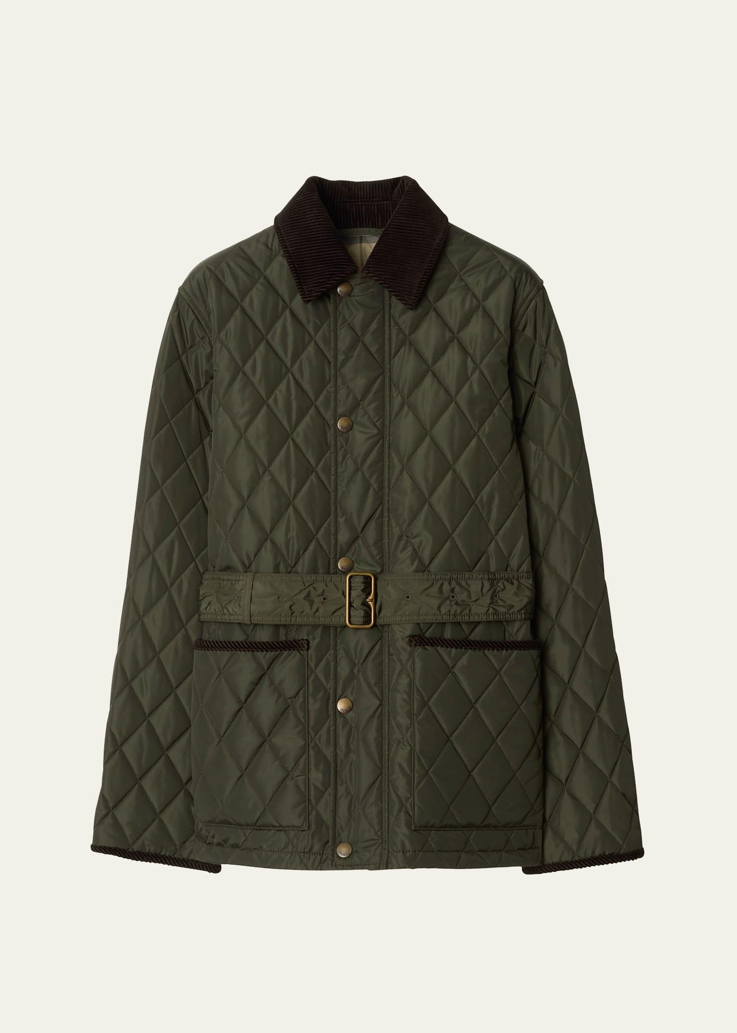 chiltern quilted barn jacket with belt