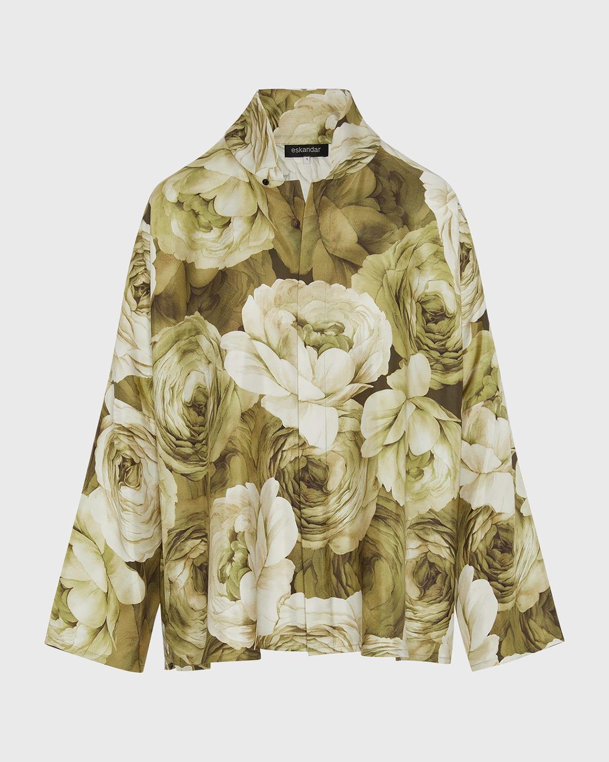chinese imperial shirt with chinese collar (mid plus length)