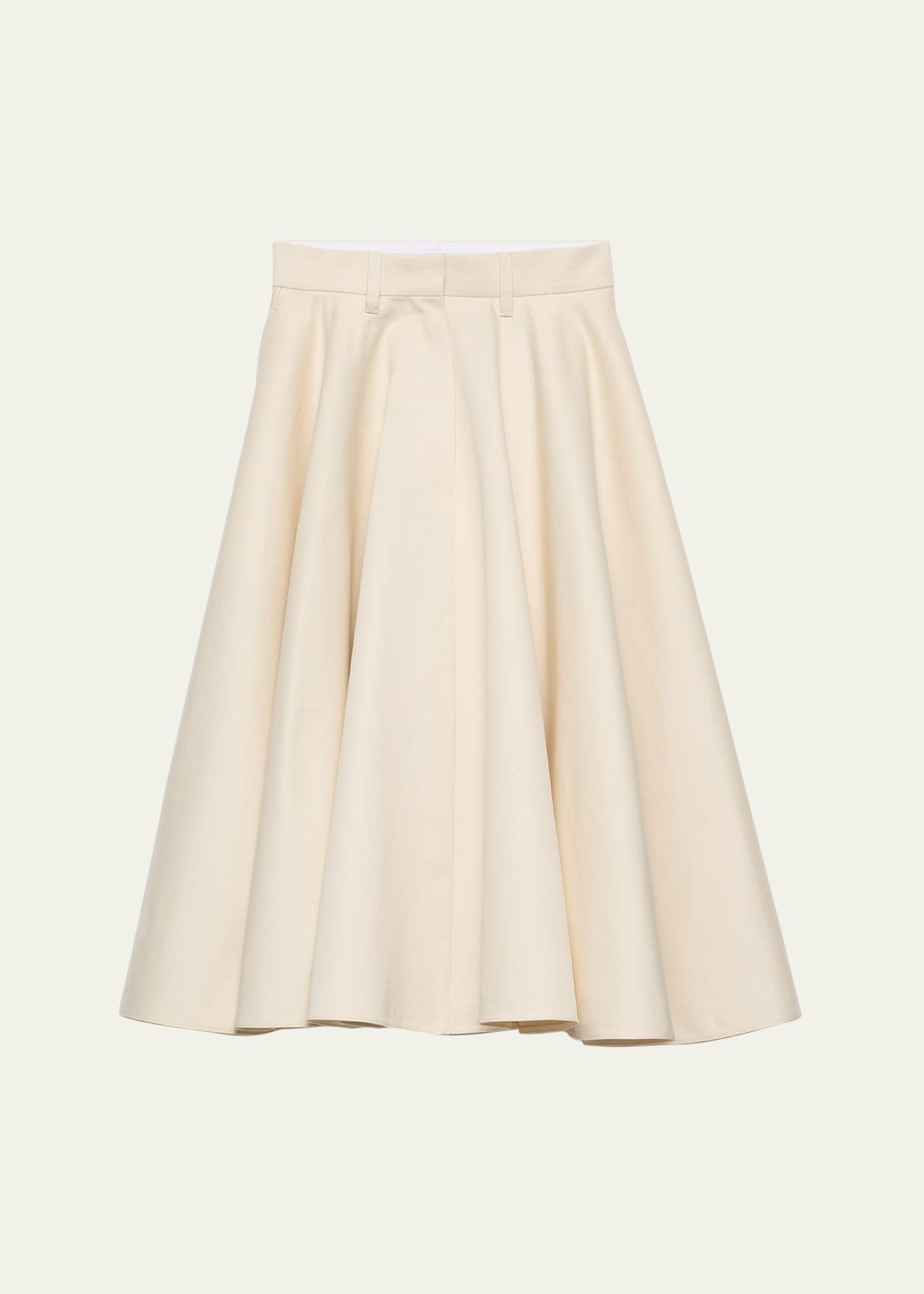 chino a-line midi skirt