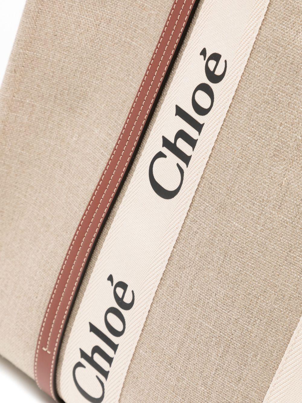 chloè bags beige canvas - women