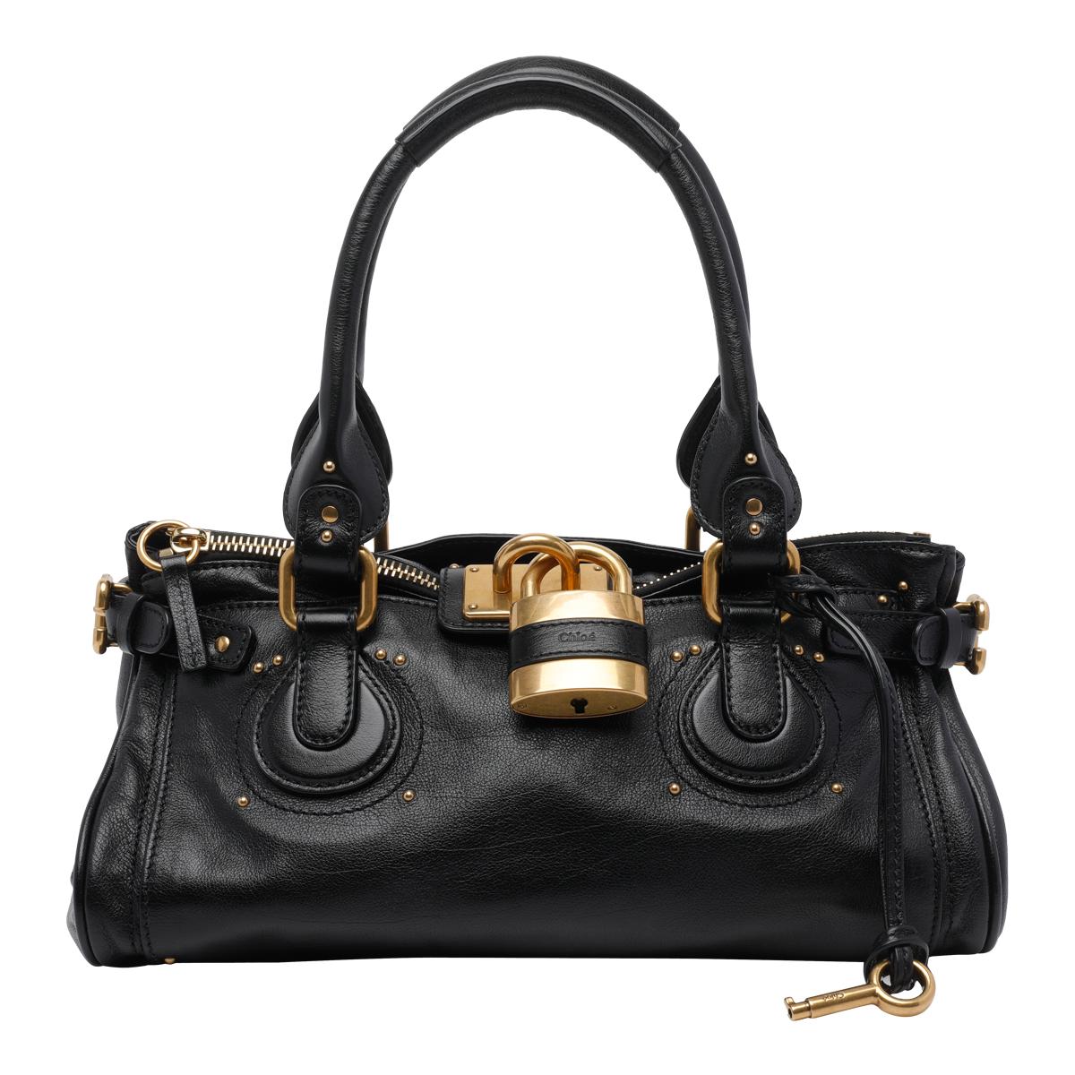 chloè bags black buffalo leather - women