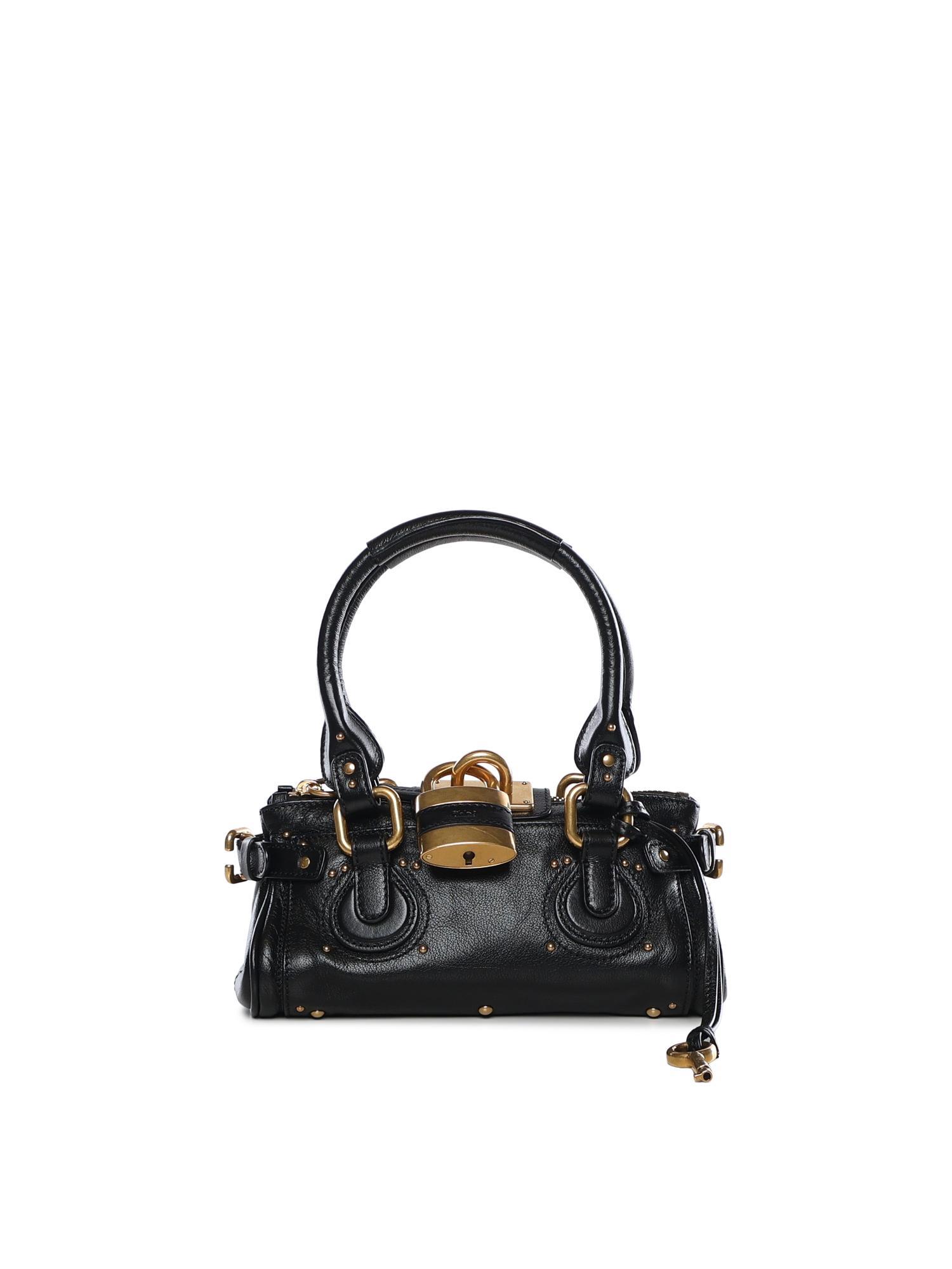 chloè bags black buffalo leather - women