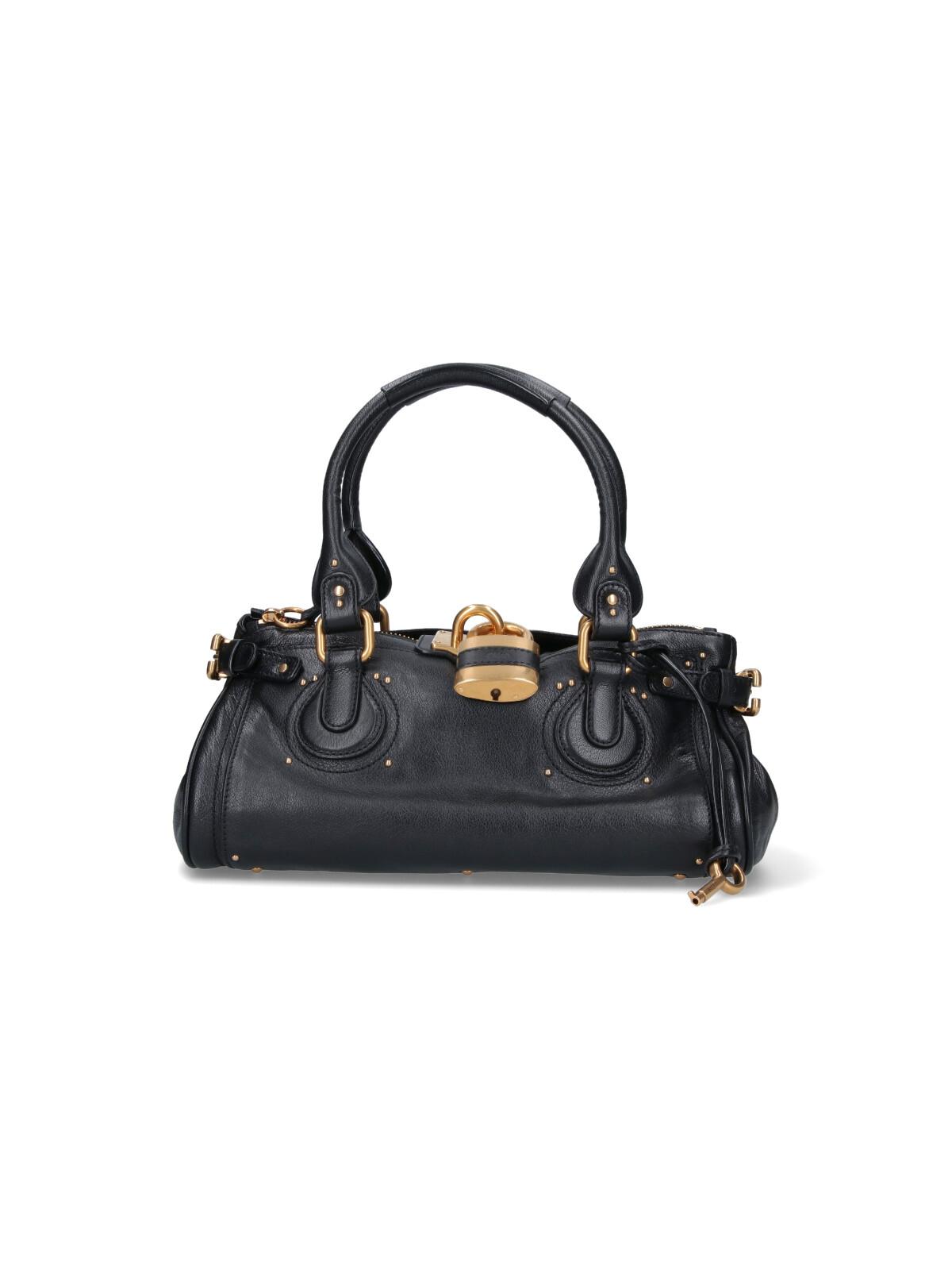 chloè bags black buffalo leather - women