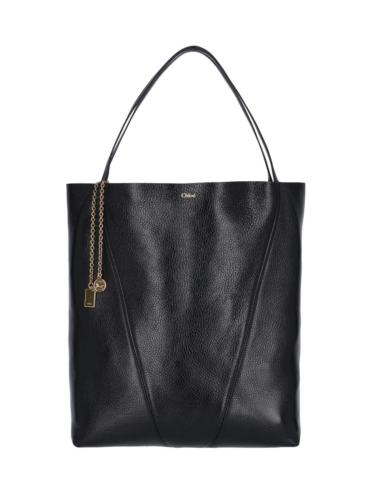 chloè bags black cow leather - women