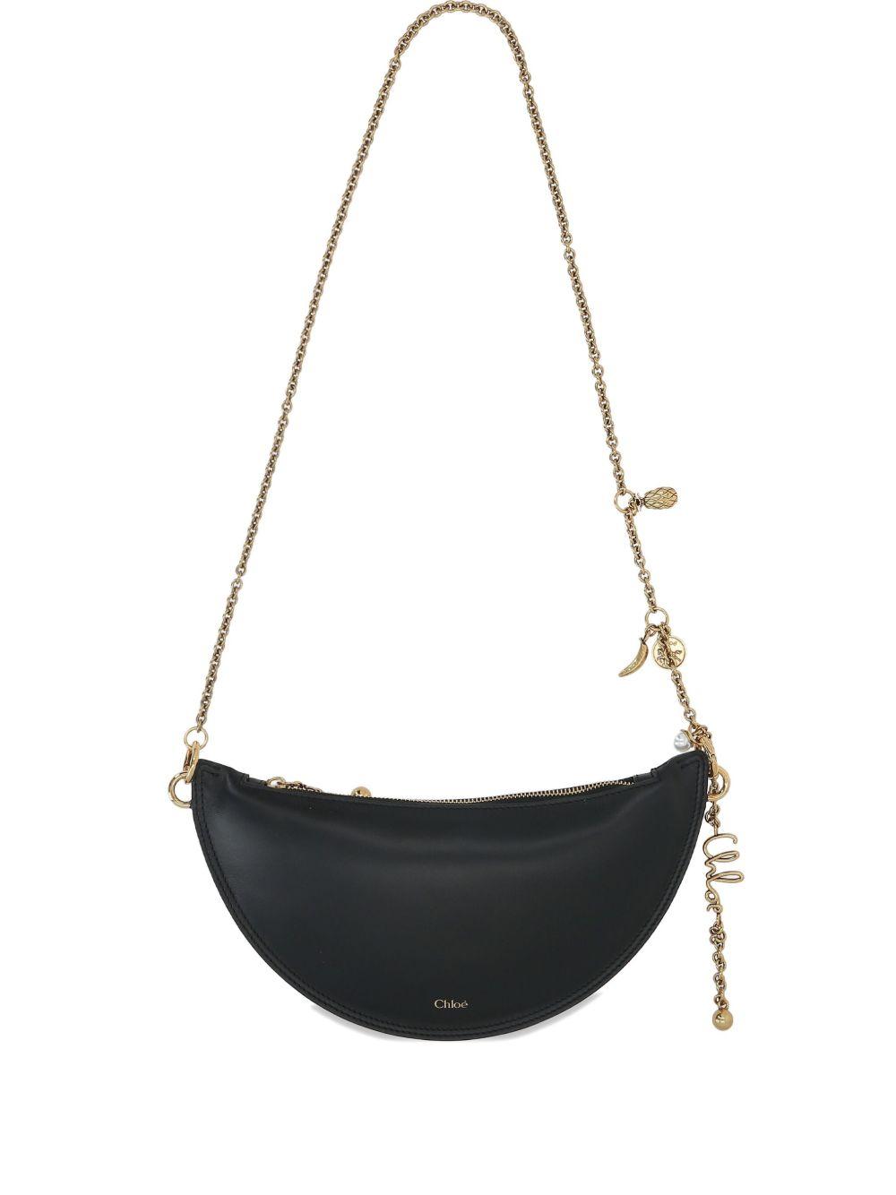 chloè bags black leather lamb - women