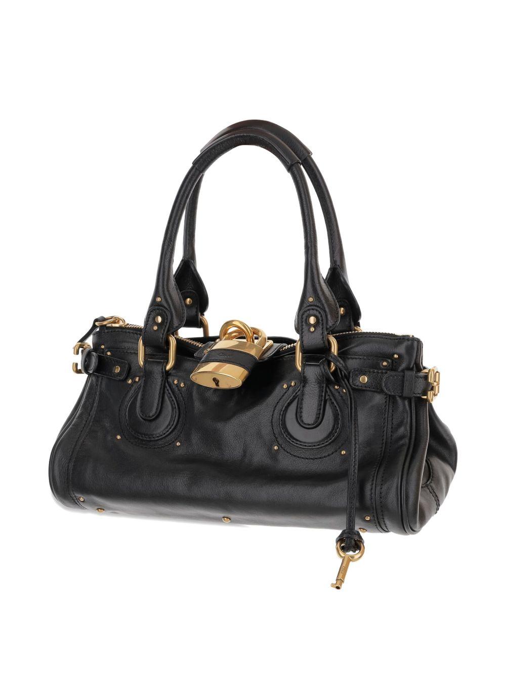 chloè bags black leather lamb - women