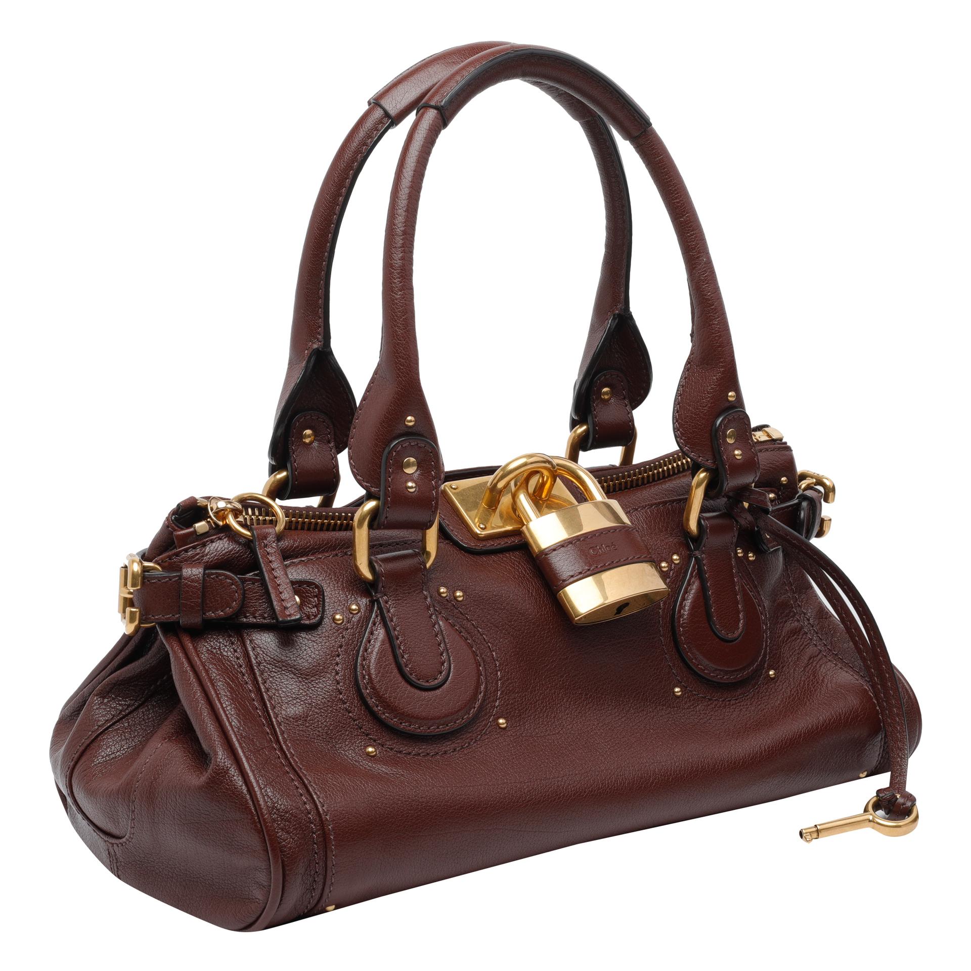 chloè bags brown buffalo leather - women