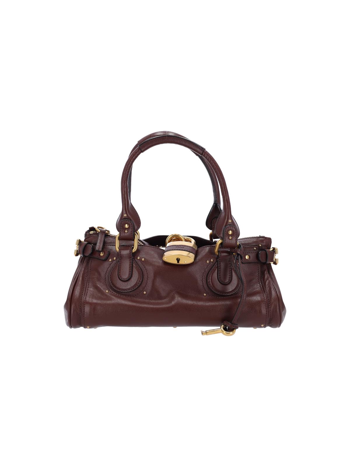 chloè bags brown buffalo leather - women
