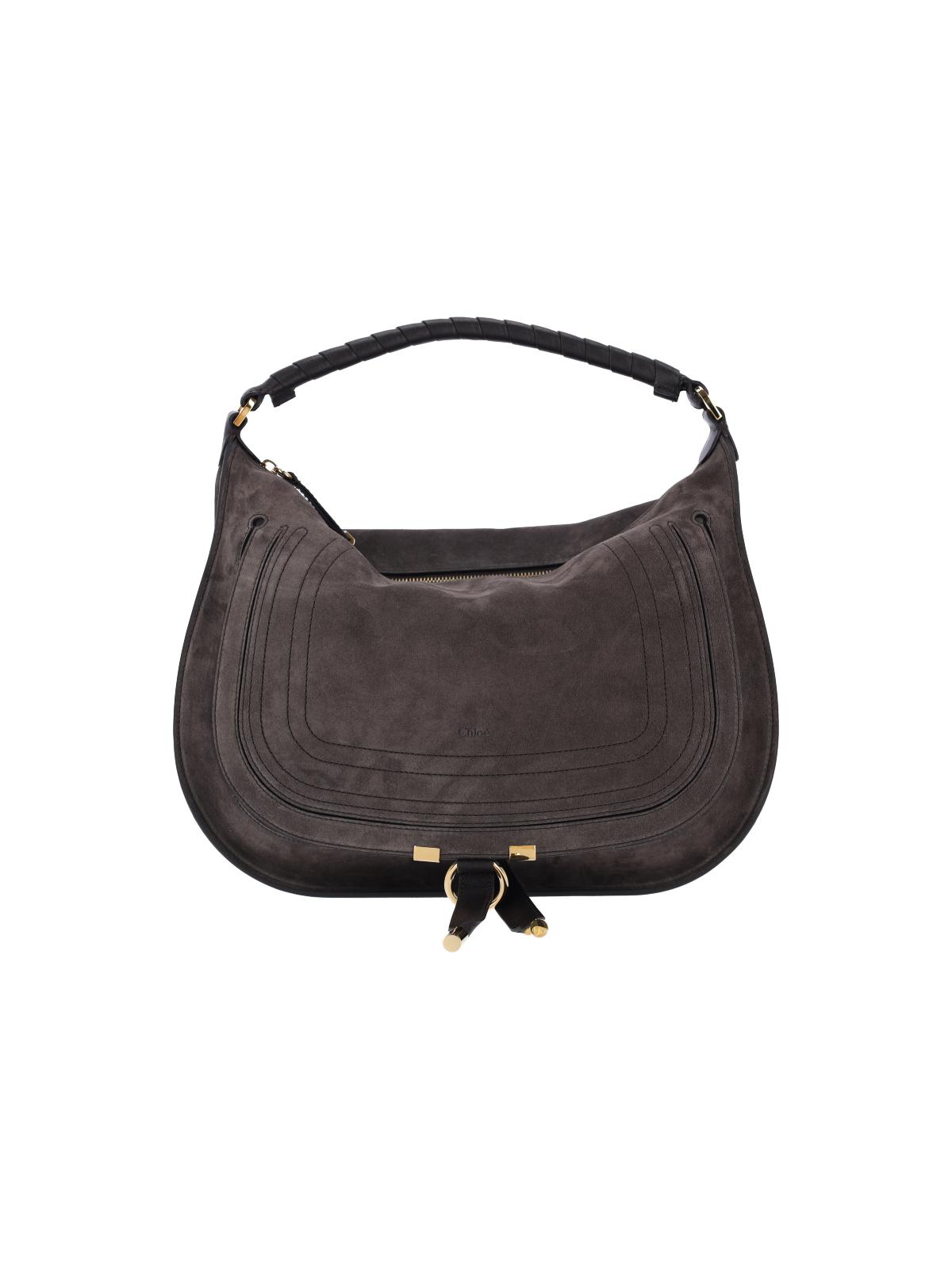 chloè bags brown calf split suede leather - women