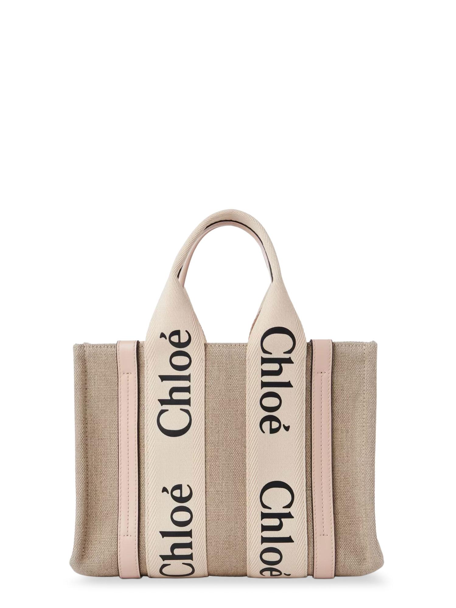 chloè bags cement pink leather - women