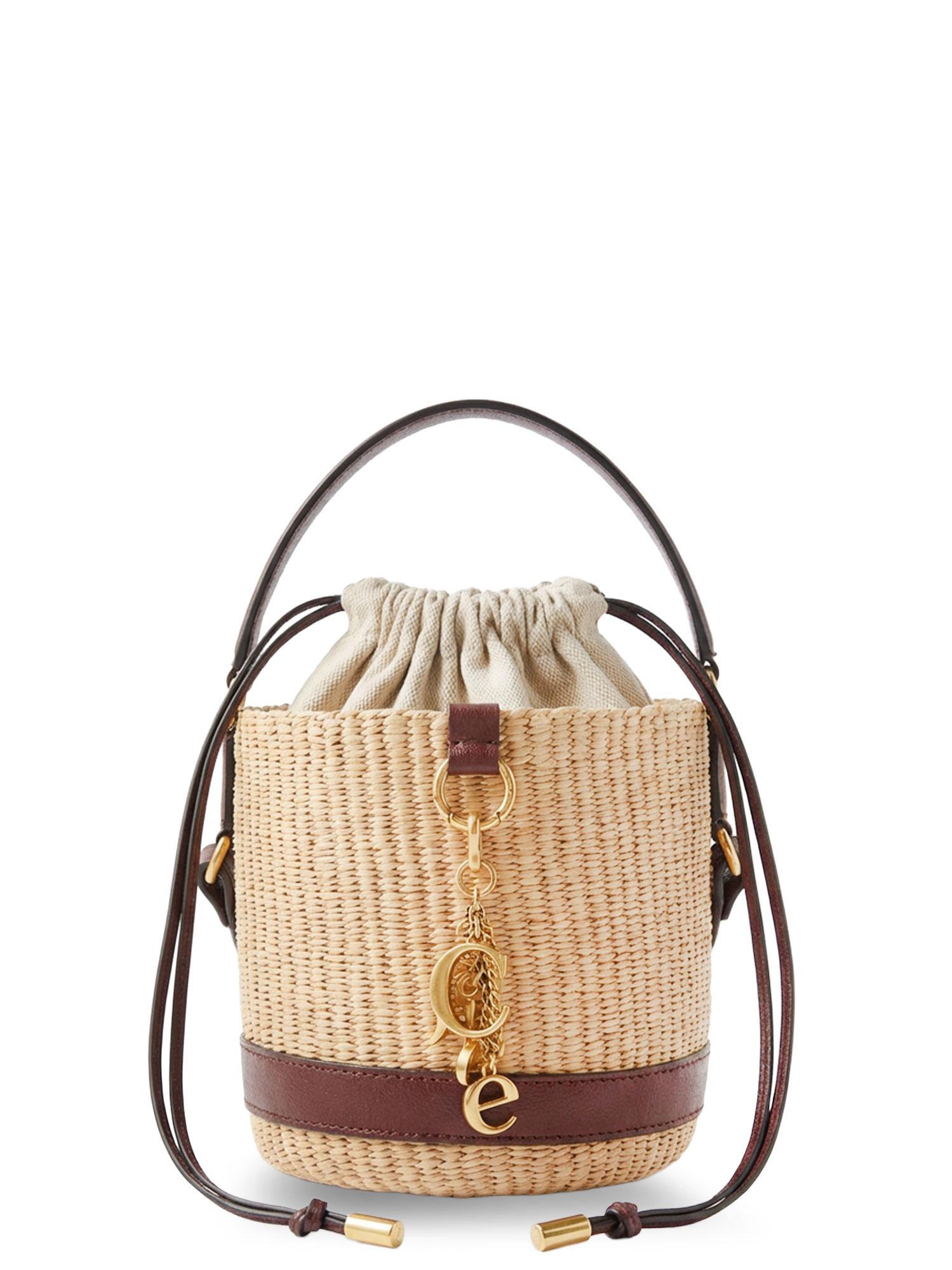 chloè bags craftybrown rafia/pelle - women
