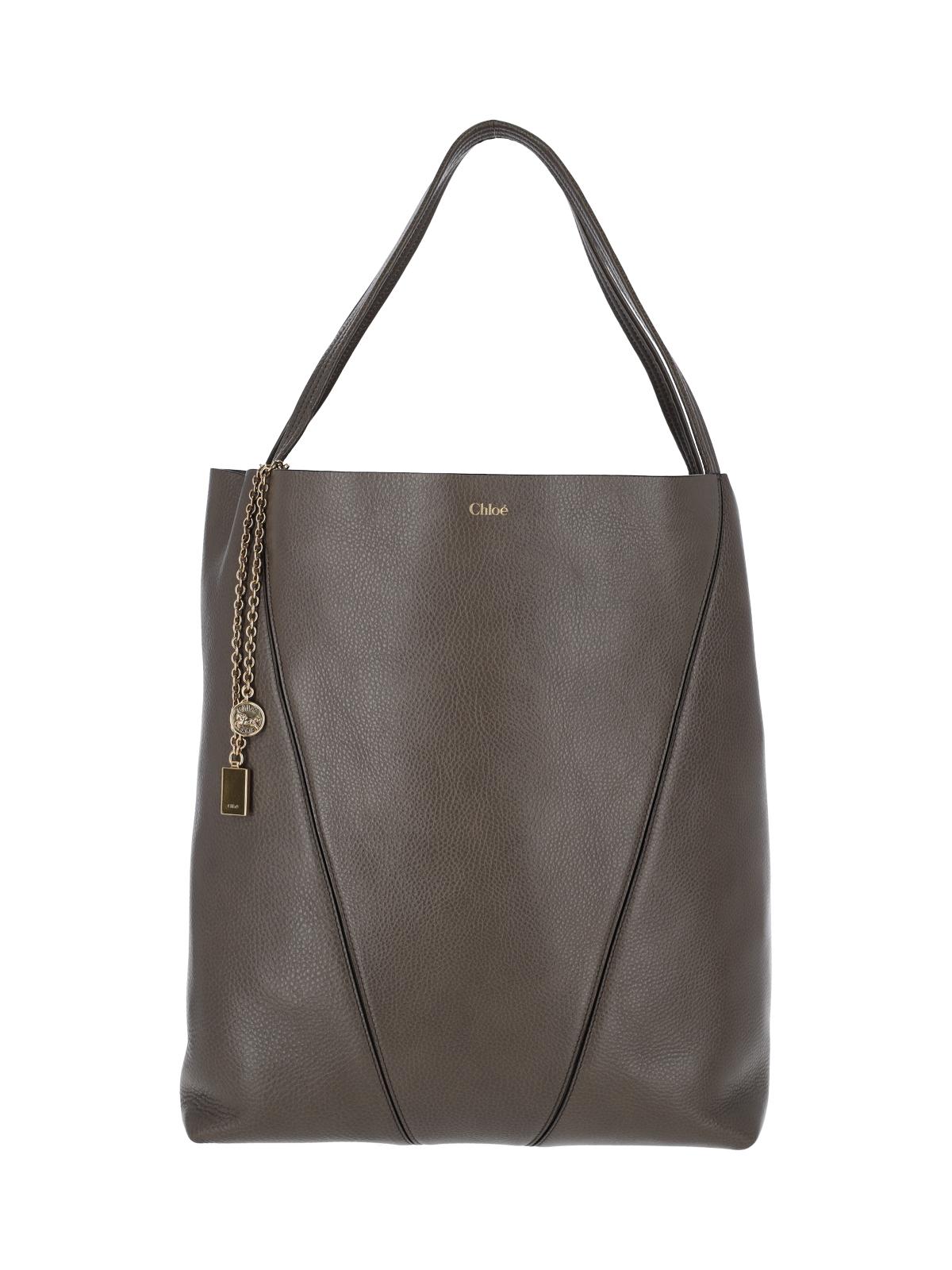 chloè bags grey cow leather - women