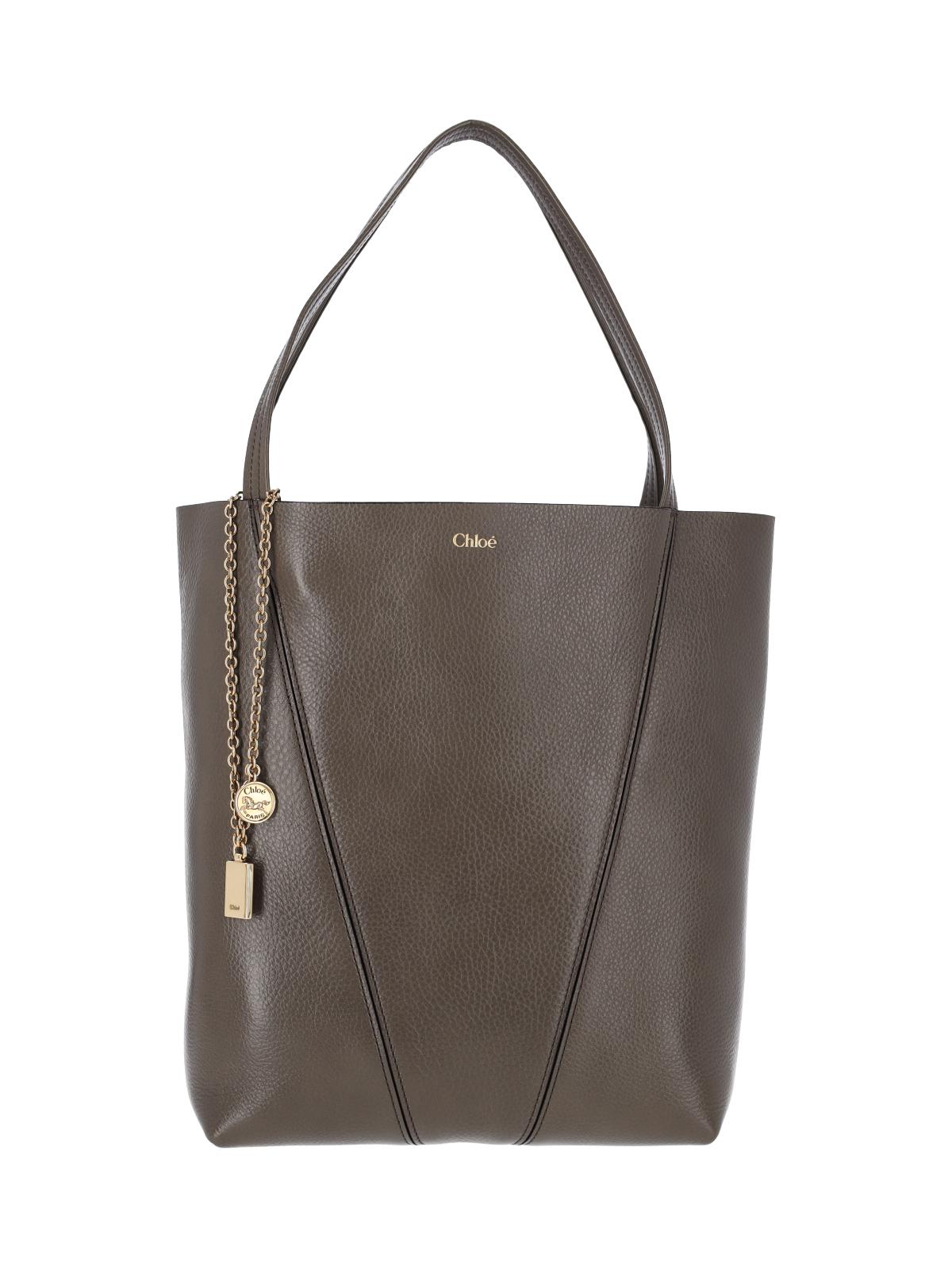 chloè bags grey cow leather - women
