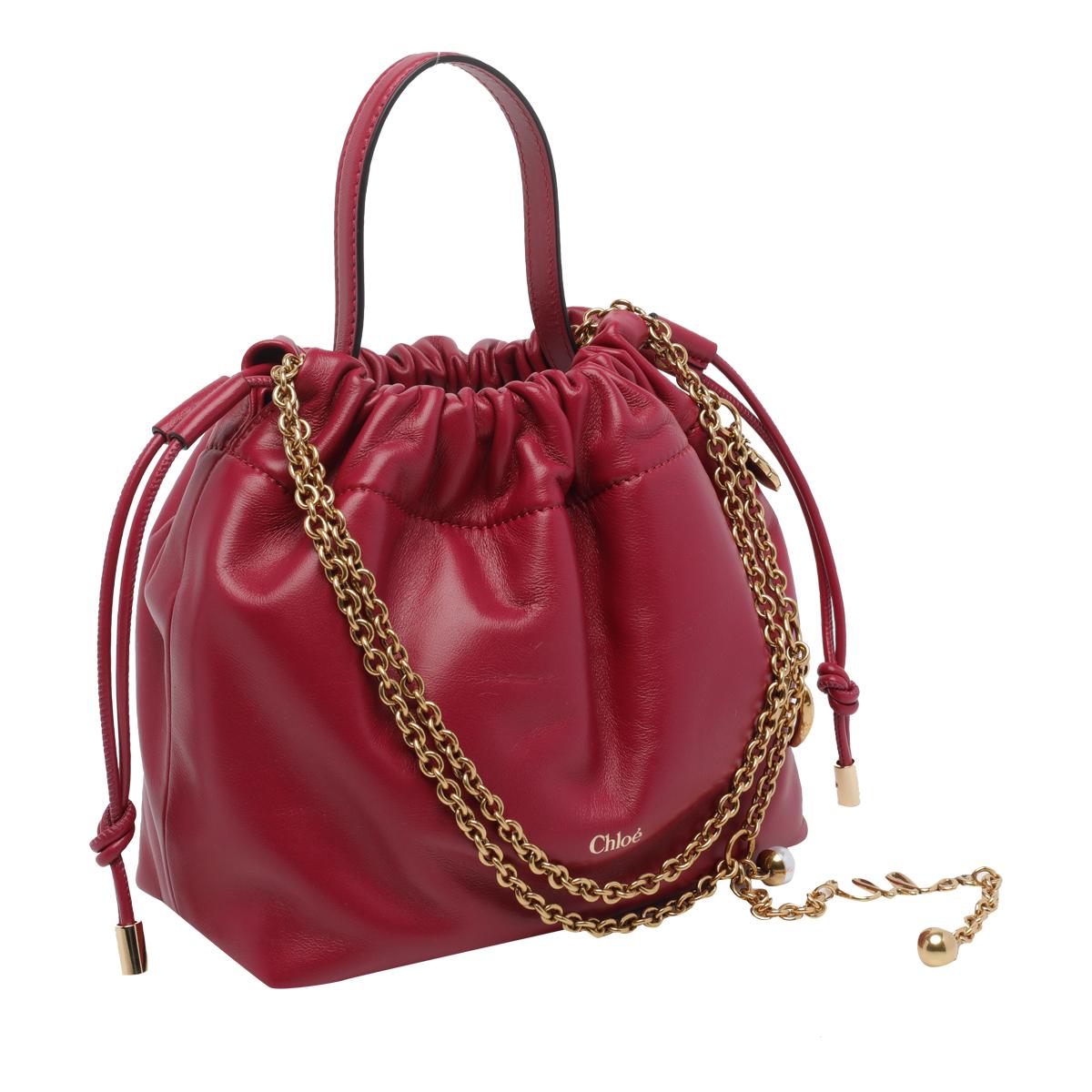 chloè bags red lamb leather - women
