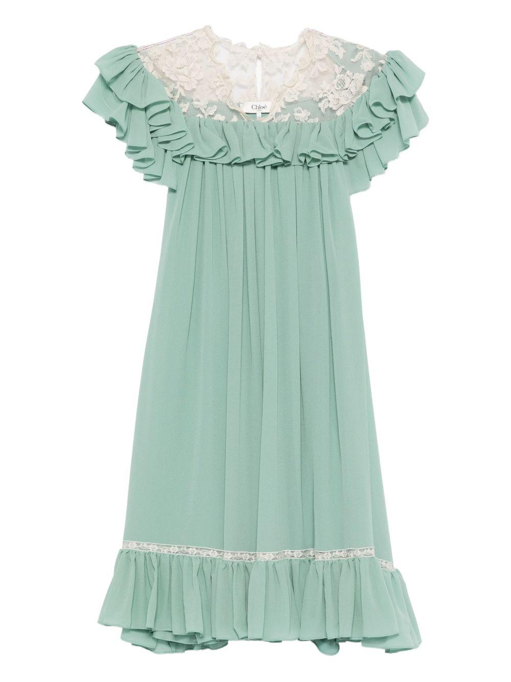 chloè dresses green silk - women