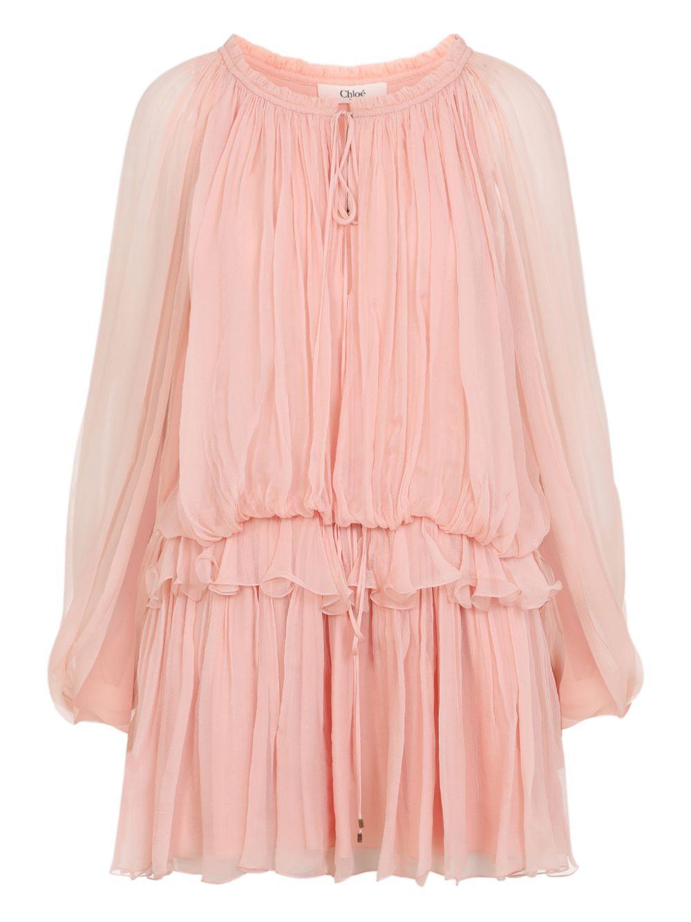 chloè dresses pink silk - women