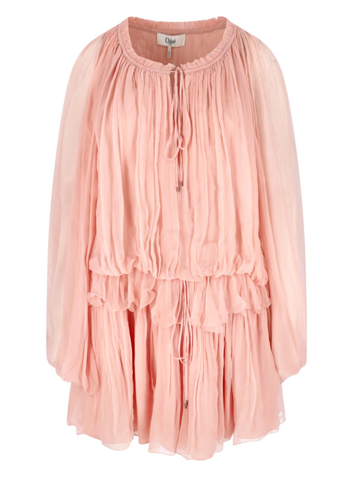 chloè dresses pink silk - women