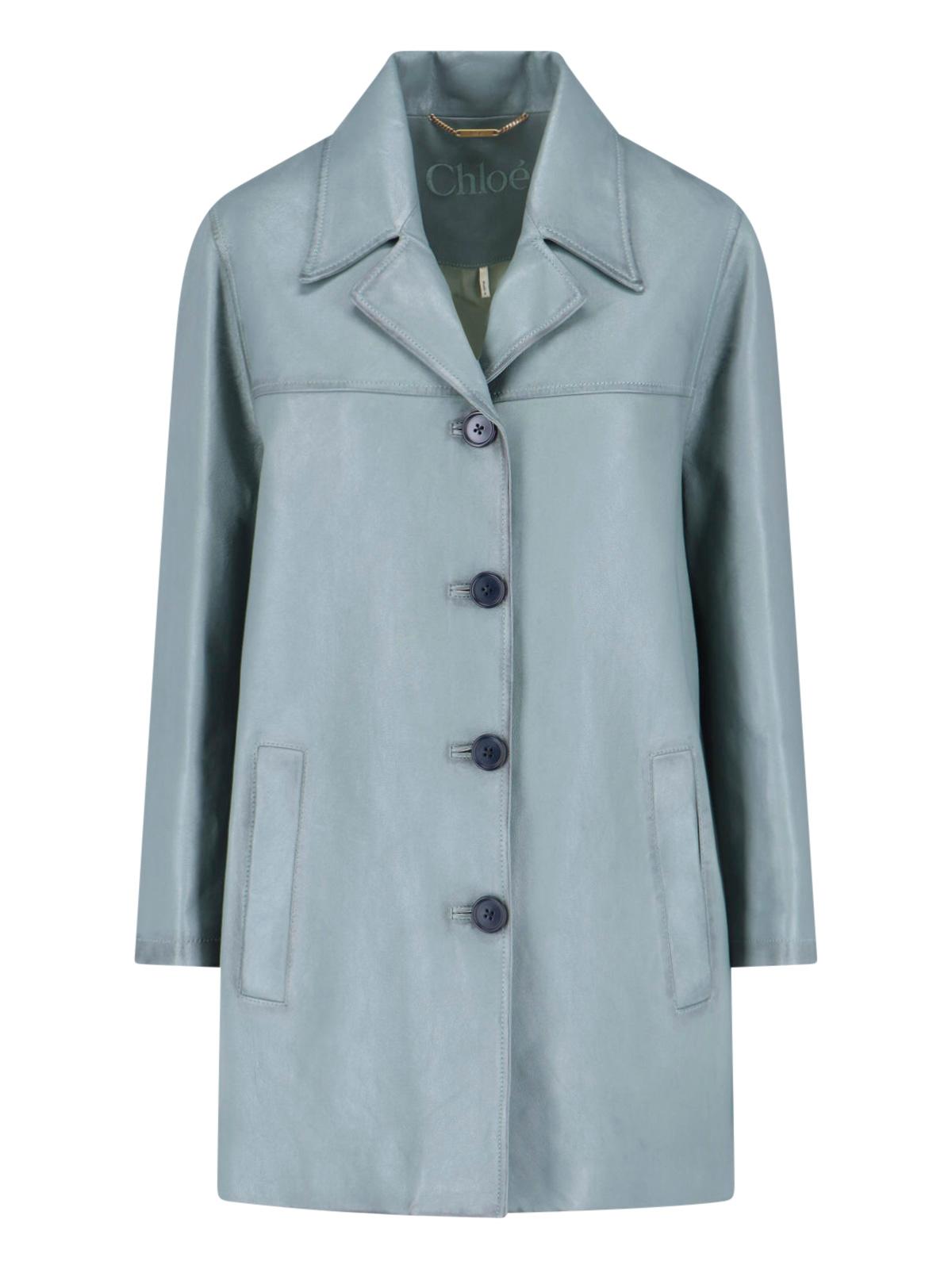 chloè jackets grey outer shell: lamb leather - women