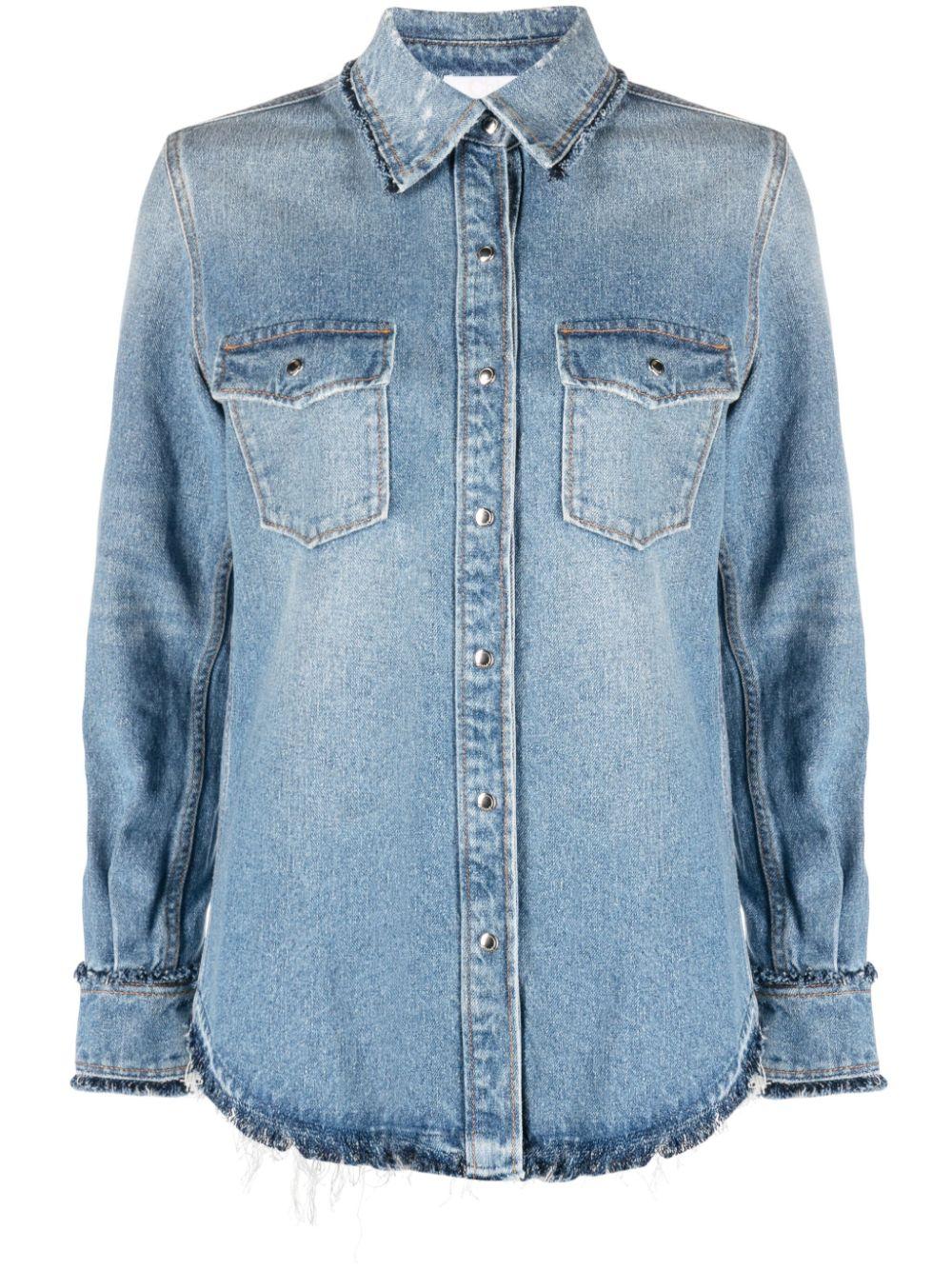 chloè shirts clear blue cotton hemp - women