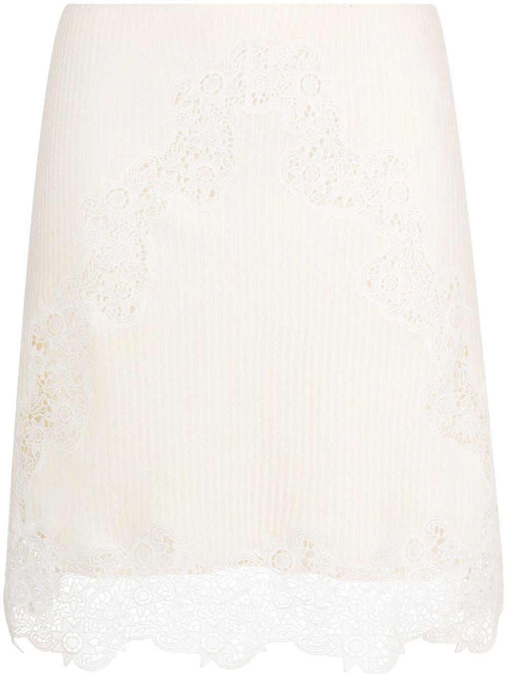 chloè skirts white outer: virgin wool - women