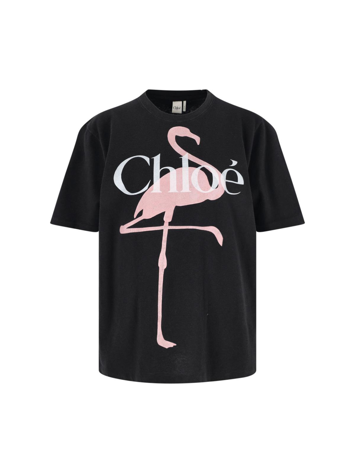 chloè t-shirts and polos black cotton - women