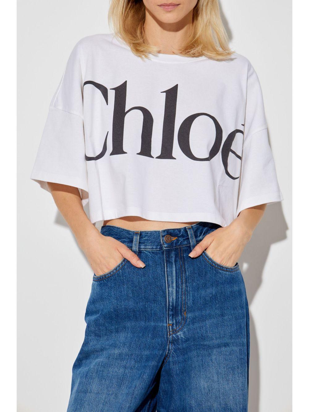 chloè t-shirts and polos white outer shell: cotton - women
