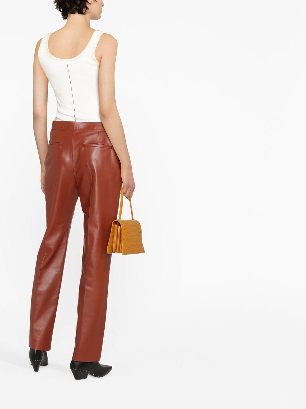 chloè trousers brown outer: lamb skin lining: silk - women