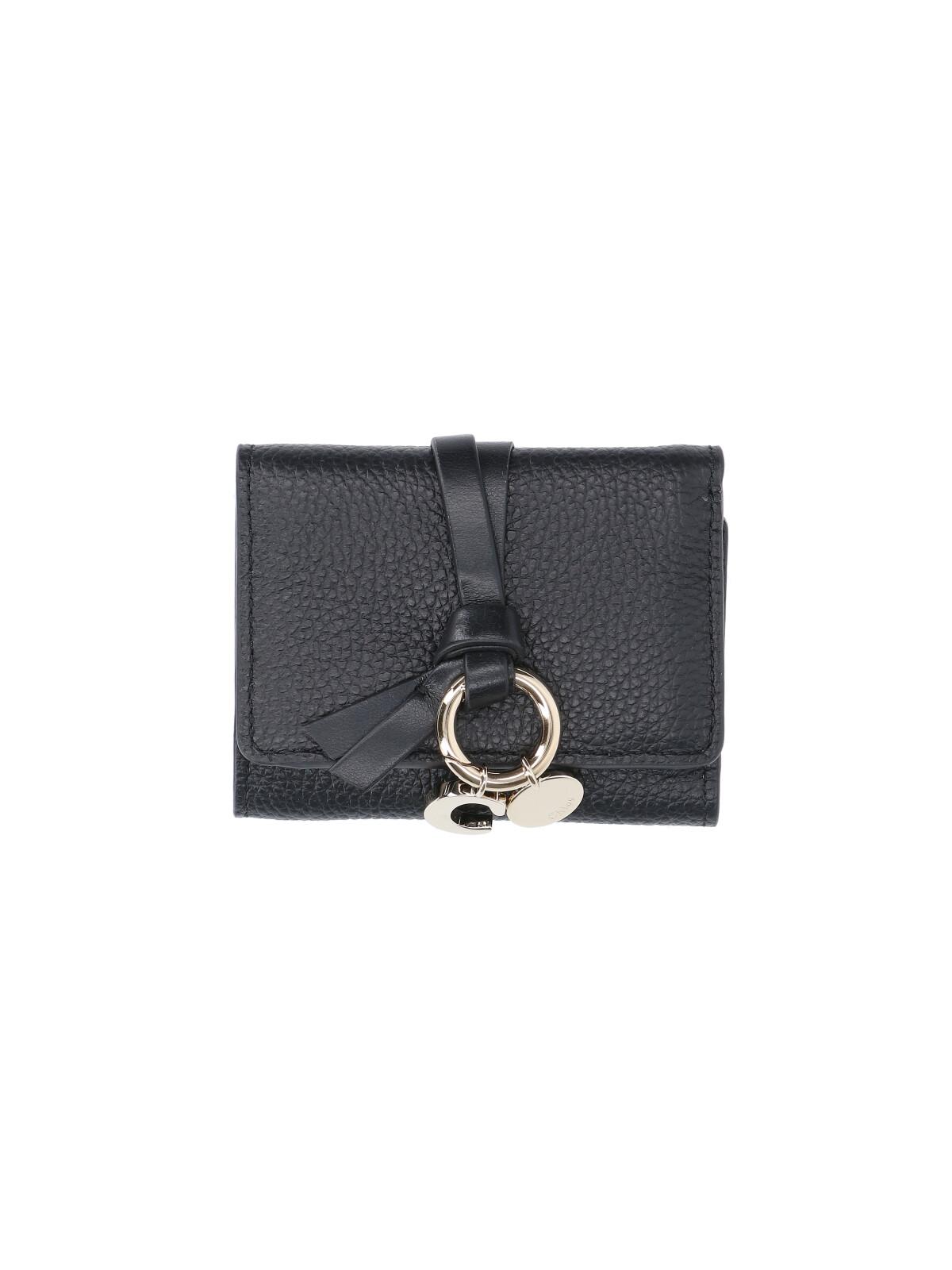chloè wallets black calf leather - women