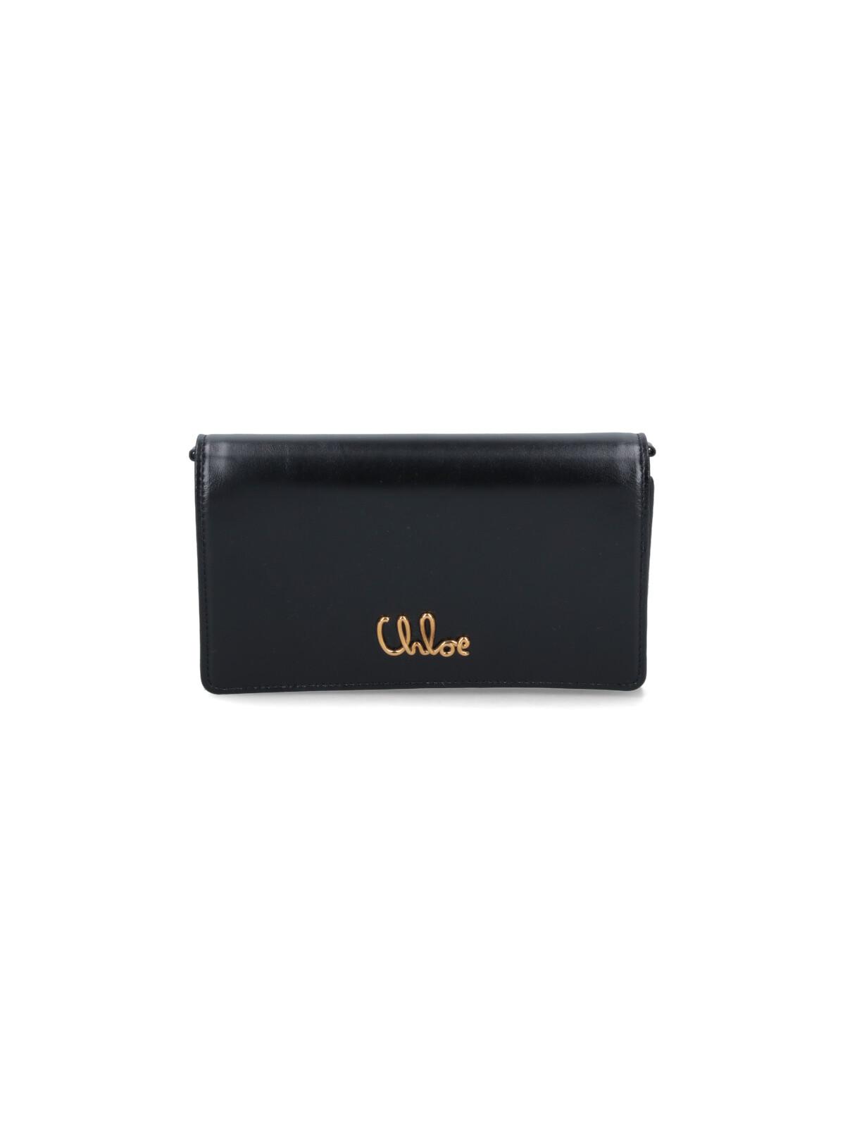 chloè wallets black main material: calf leather - women