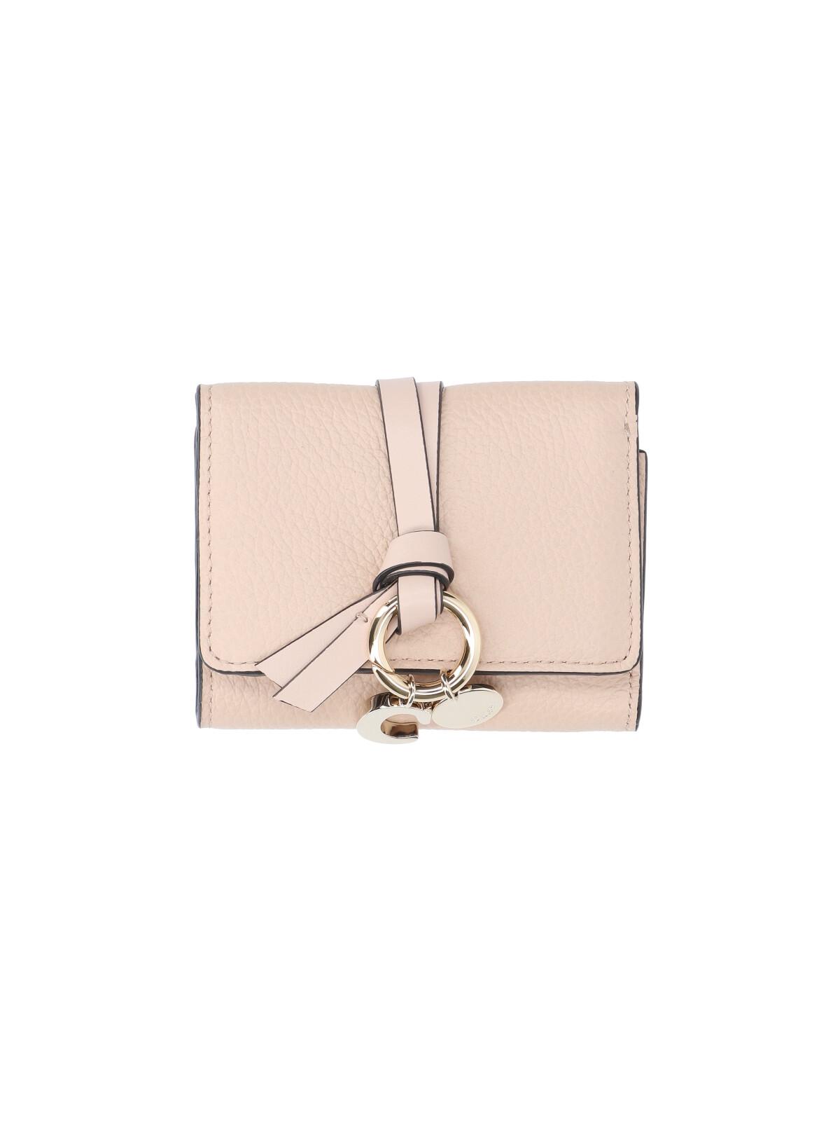 chloè wallets pink calf leather - women