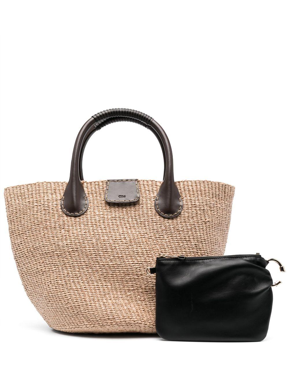chloè x eres bags brown esterno: pelle di vitello - women