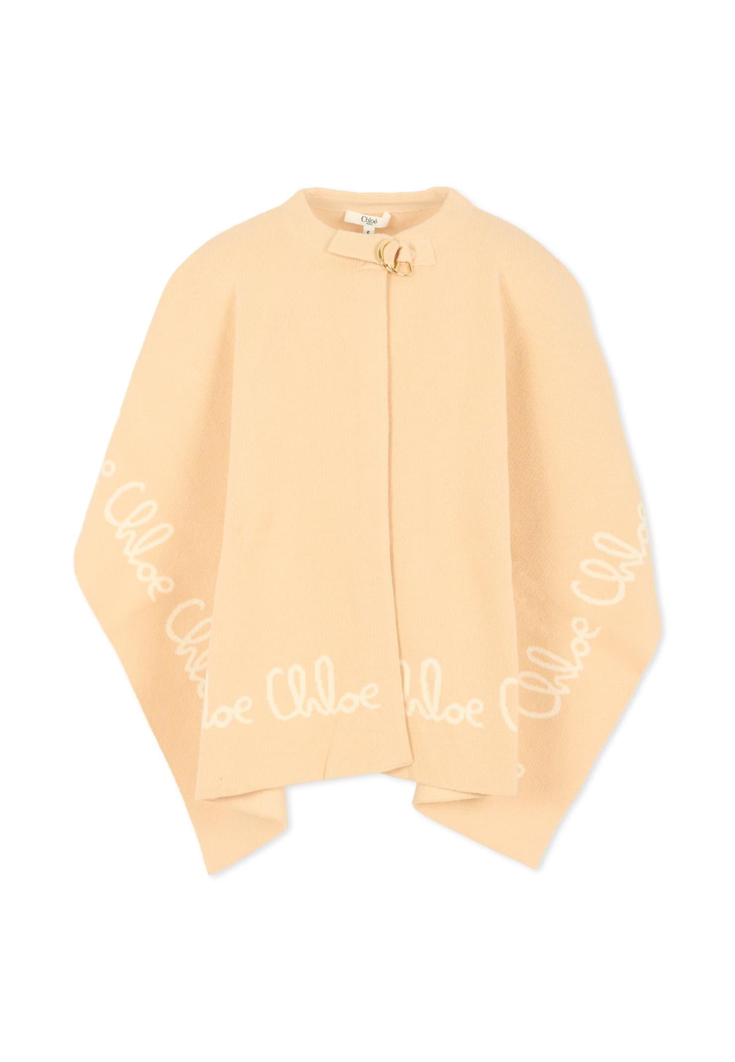 chloé beie cape for girl with logo