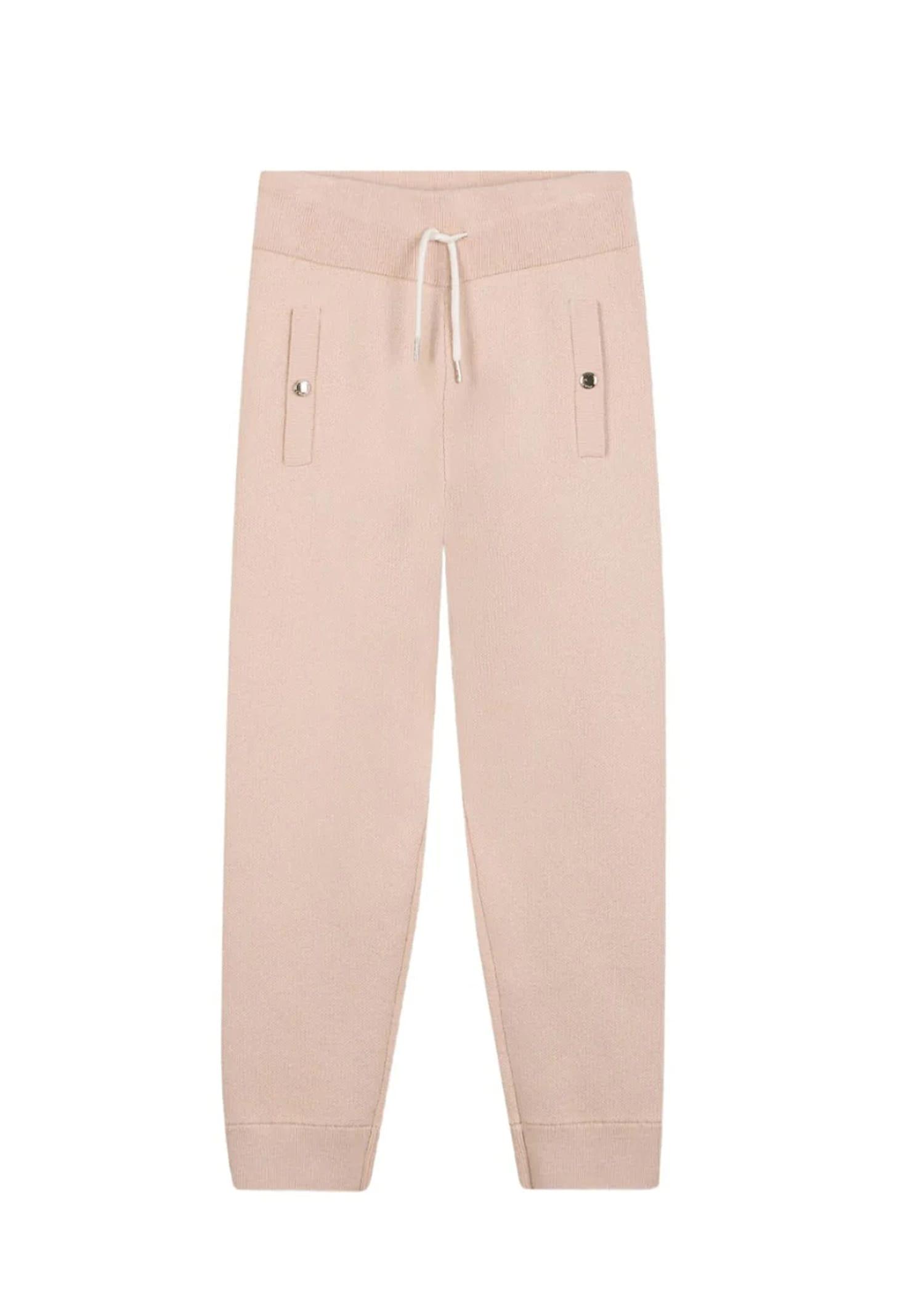 chloé beige trousers for girl with logo