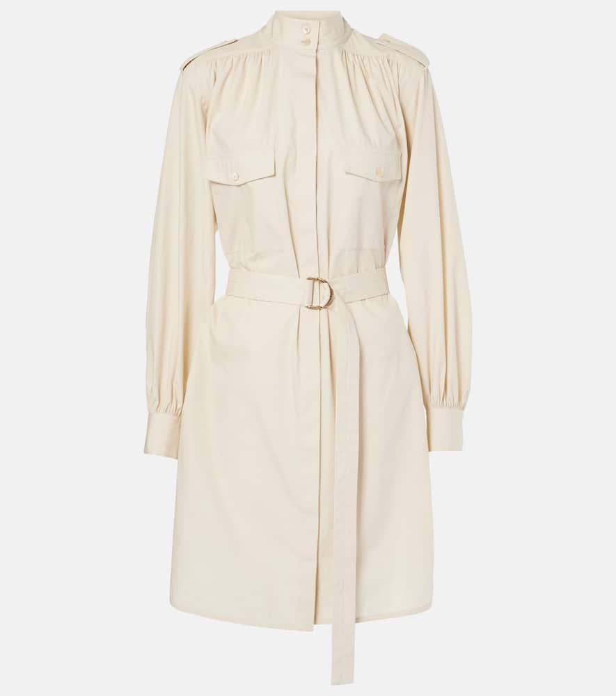 chloé belted cotton midi dress