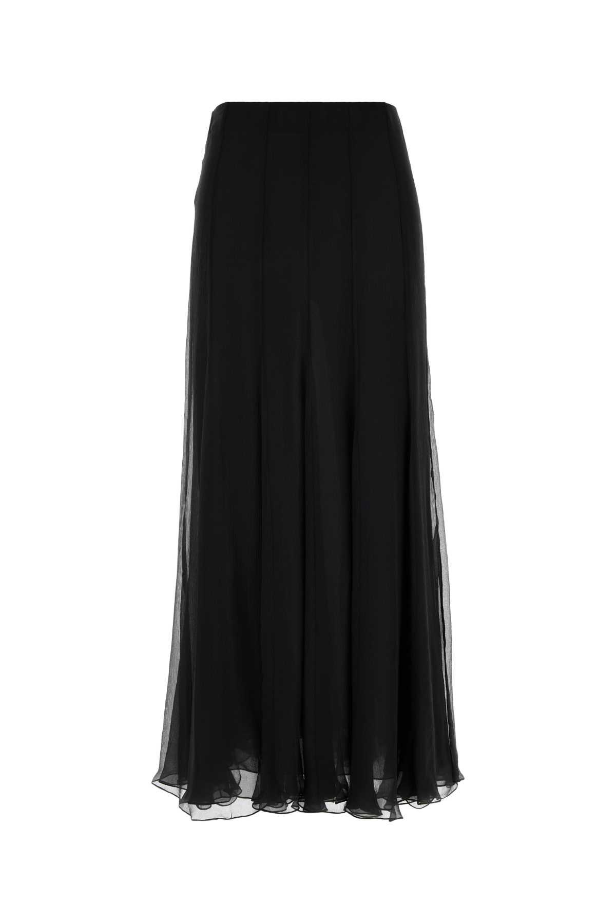 chloé black chiffon skirt