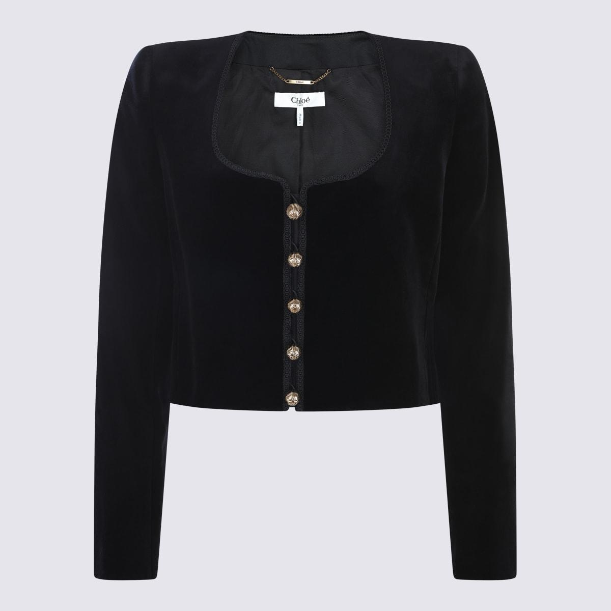 chloé black cotton casual jacket