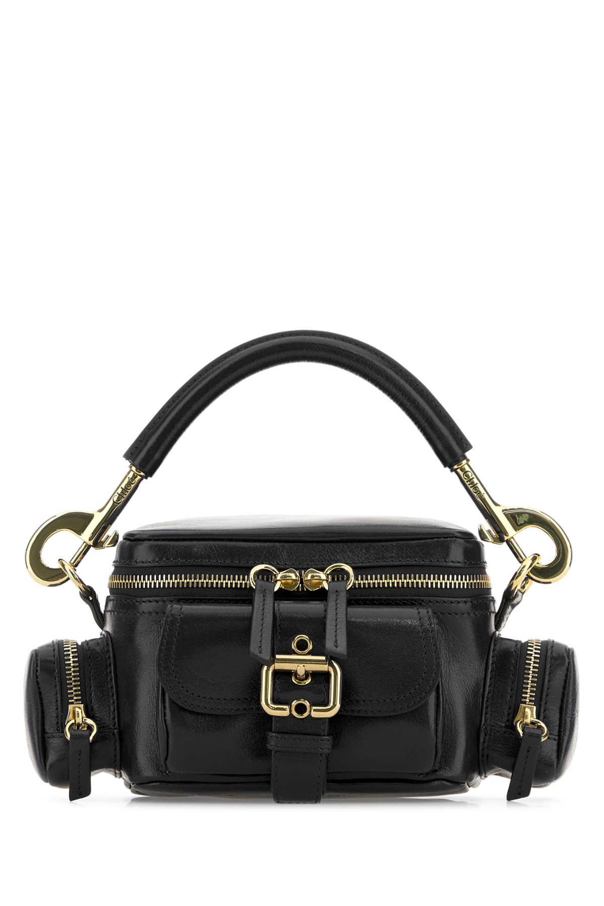 chloé black leather camera bag crossbody bag
