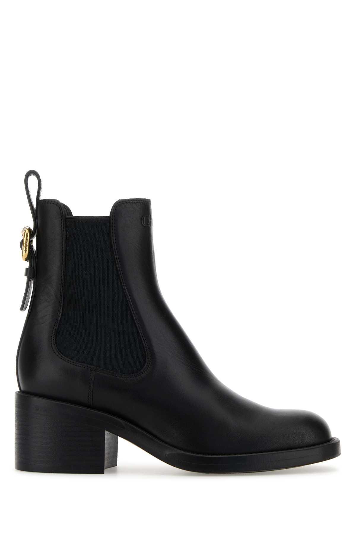 chloé black leather dakota ankle boots