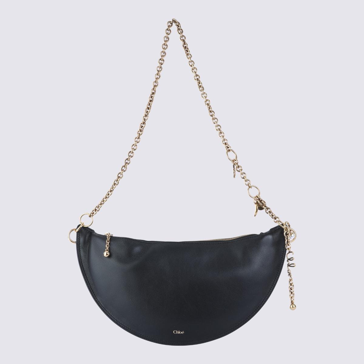 chloé black leather icons shoulder bag